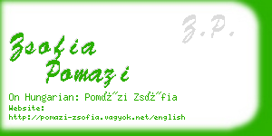 zsofia pomazi business card